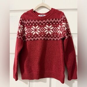 Old Navy Red and White Knit Sweater